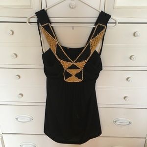 Body central beaded tank top, size small